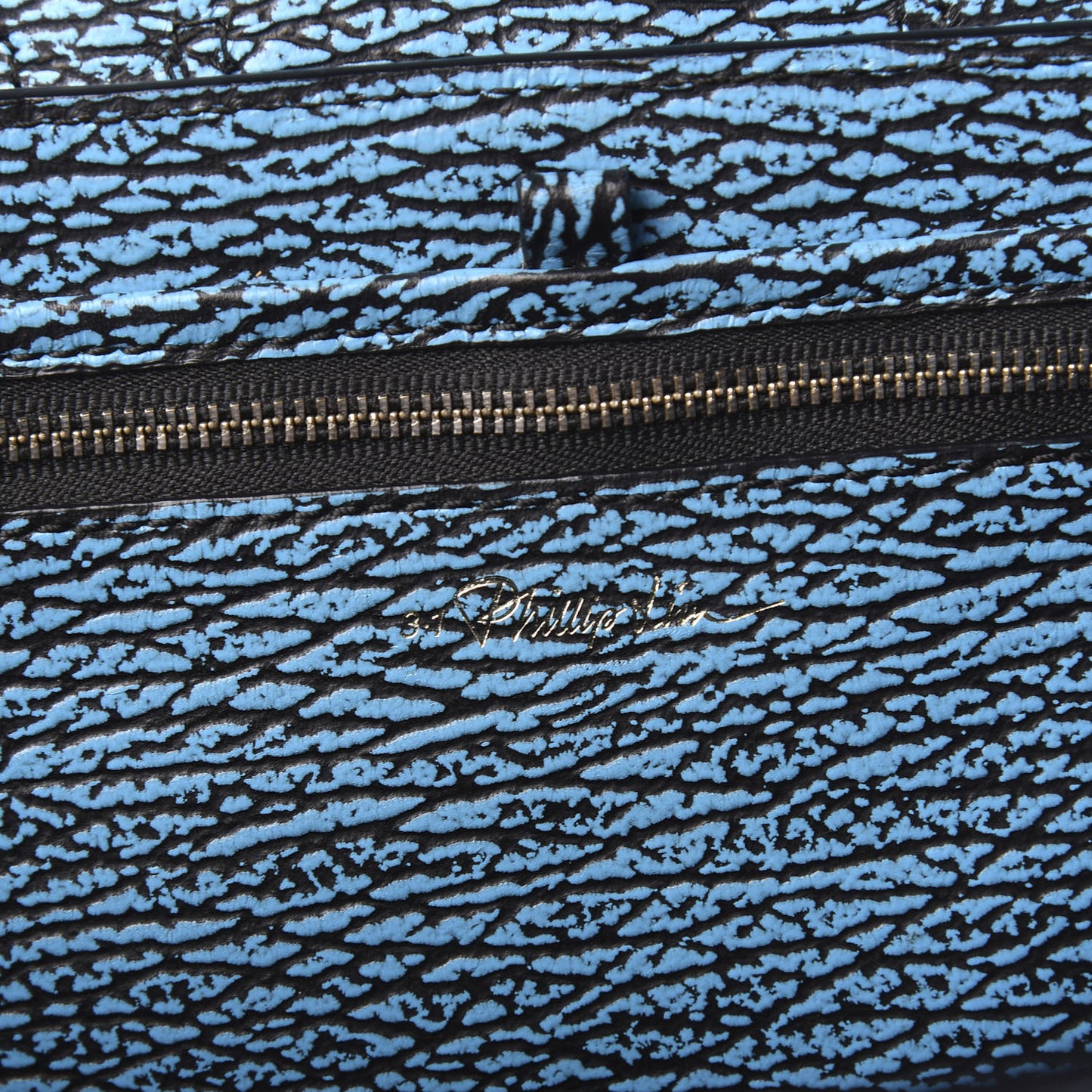 3.1 Textured Calfskin Pashli Backpack Black Blue