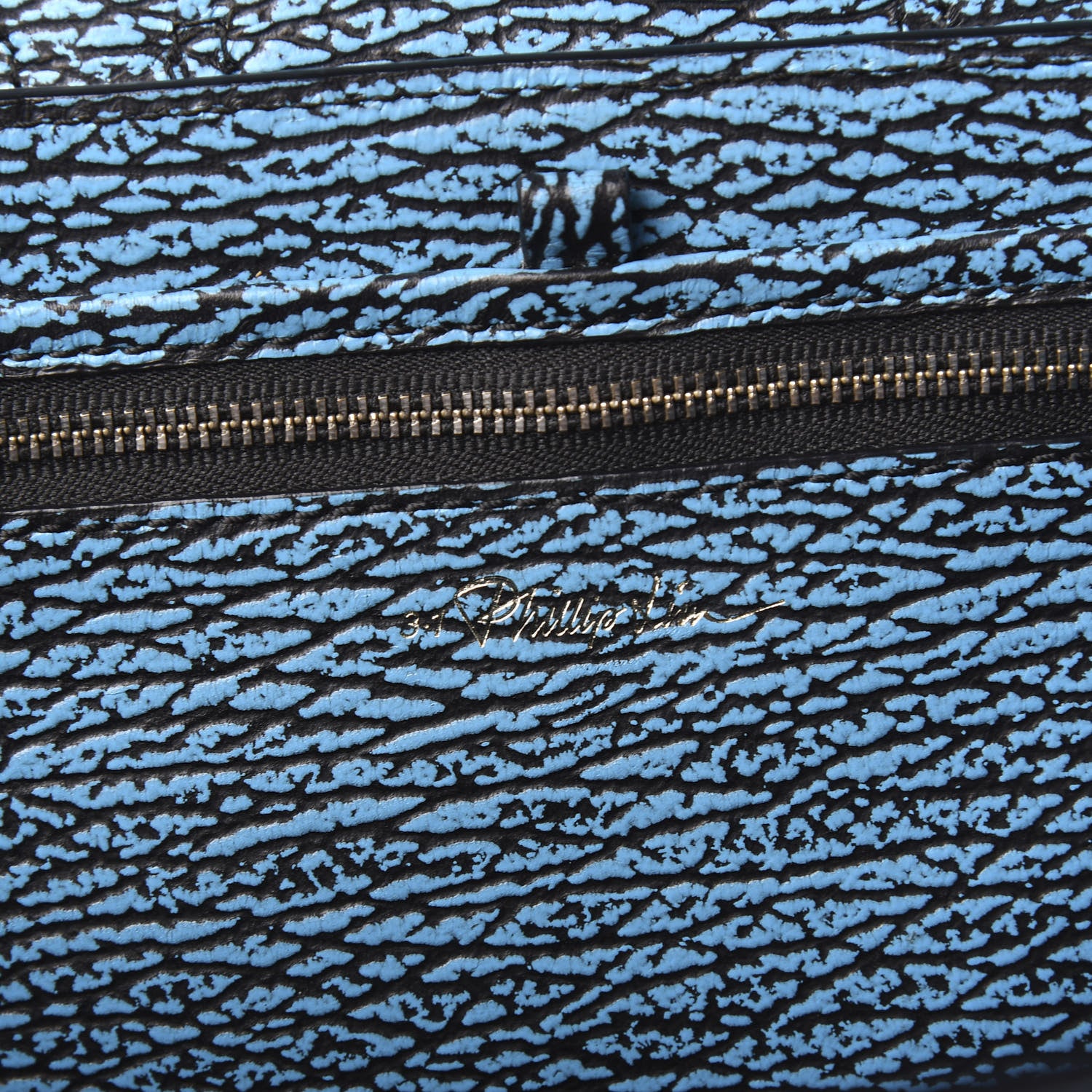 3.1 Phillip Lim 3.1 Textured Calfskin Pashli Backpack Black Blue 5 of 8