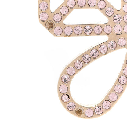 Chanel Crystal Strass CC Cross Brooch Pink Gold 5 of 5