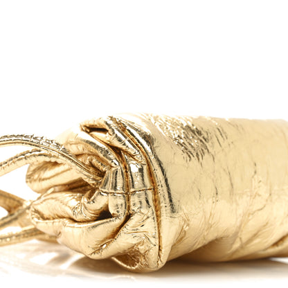 Bottega Veneta Metallic Crinkled Lambskin The Coin Purse Oro 7 of 9