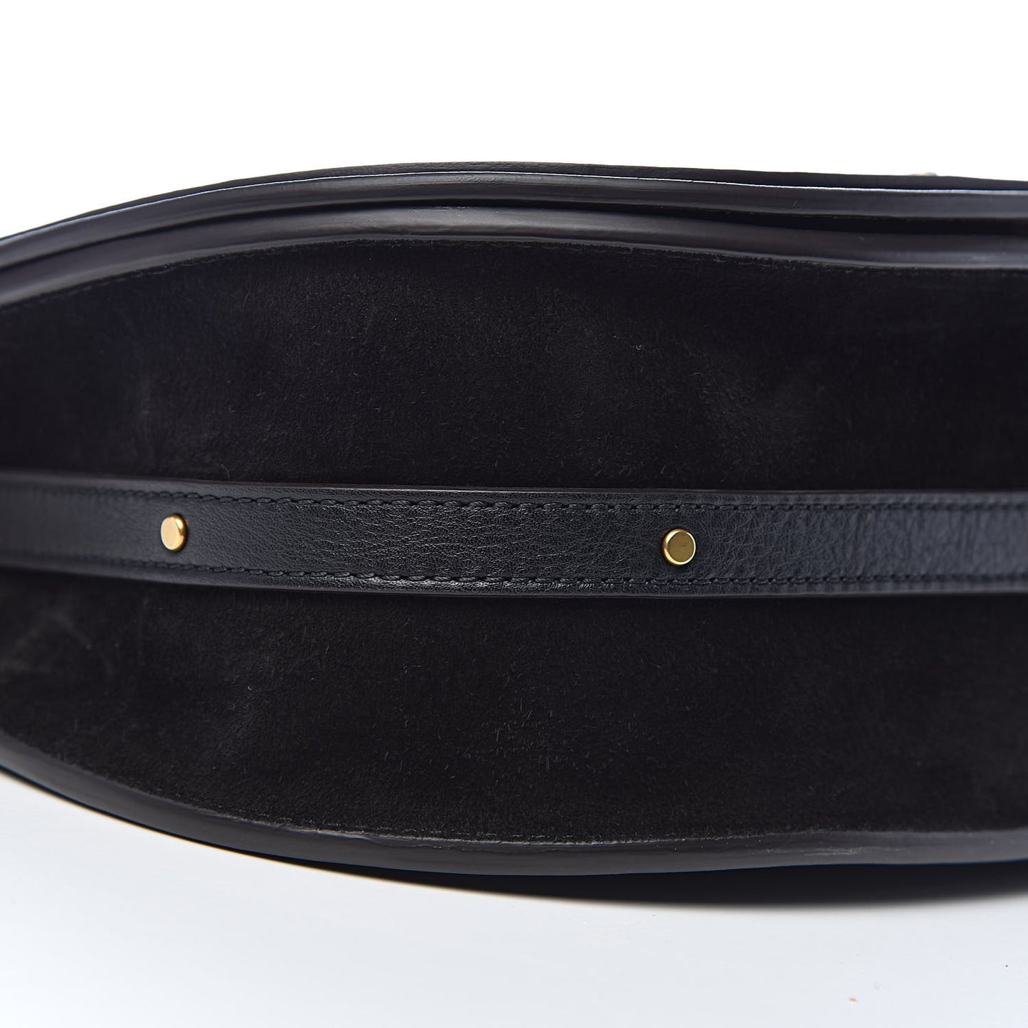 Calfskin Suede Medium Nile Bracelet Bag Black