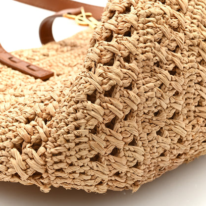 Saint Laurent Raffia Calfskin Small Panier Tote Naturel 7 of 8