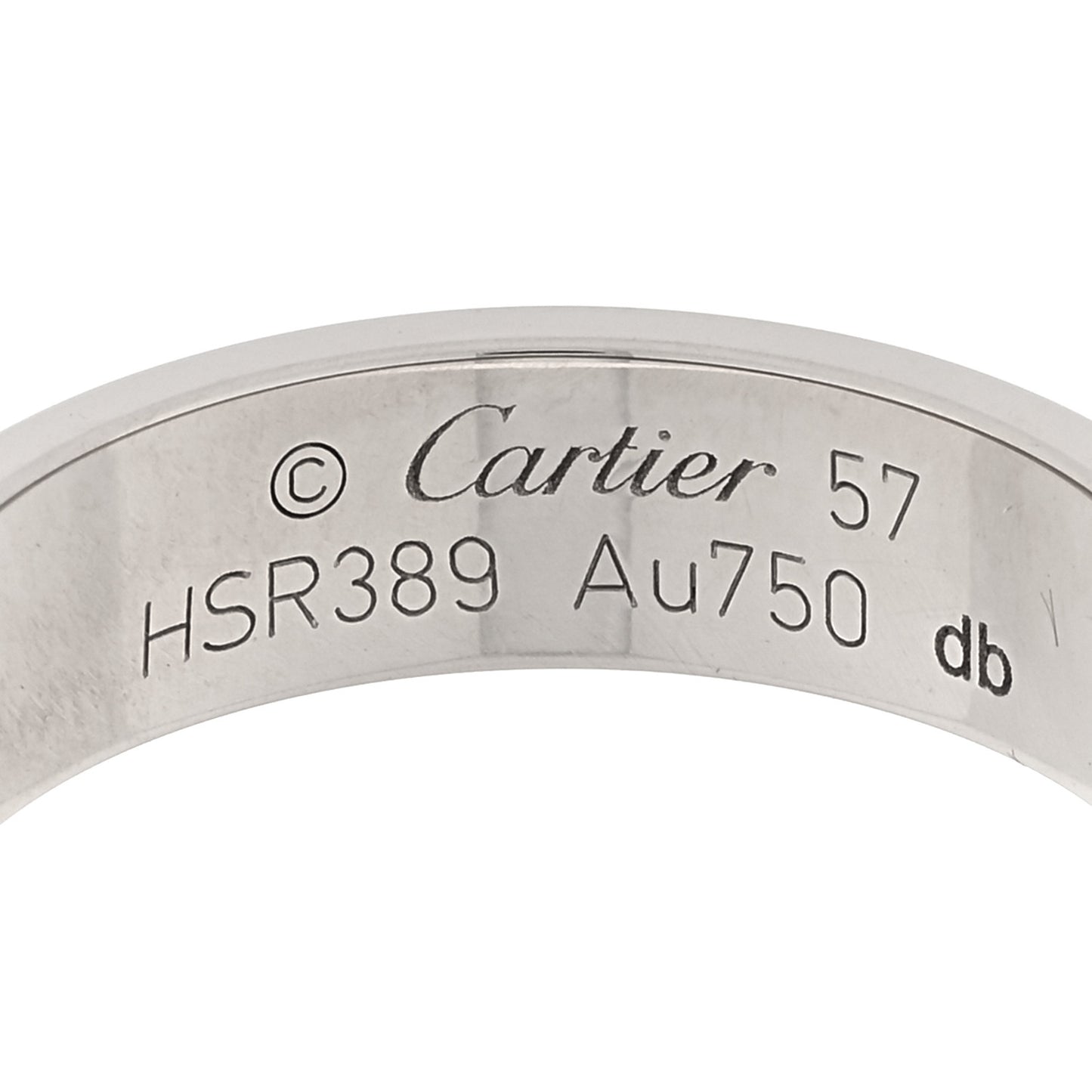 18K White Gold 5.5mm LOVE Ring 57 8