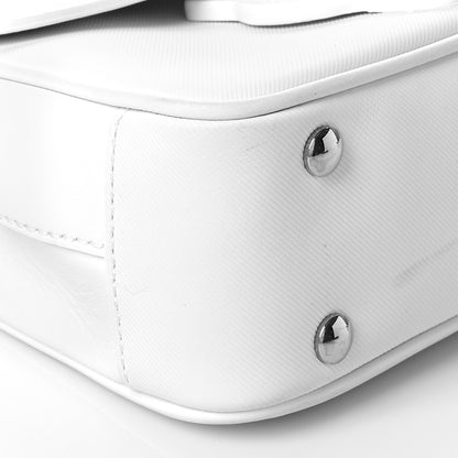 Burberry Trench Calfskin Small DK88 Top Handle Bag White Black 10 of 12