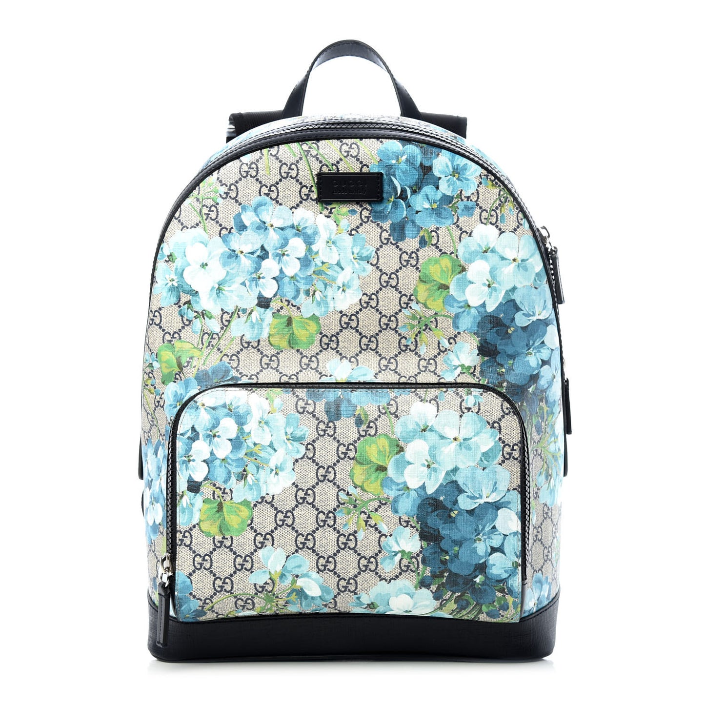 GG Supreme Monogram Blooms Medium Day Backpack Beige Blue Navy