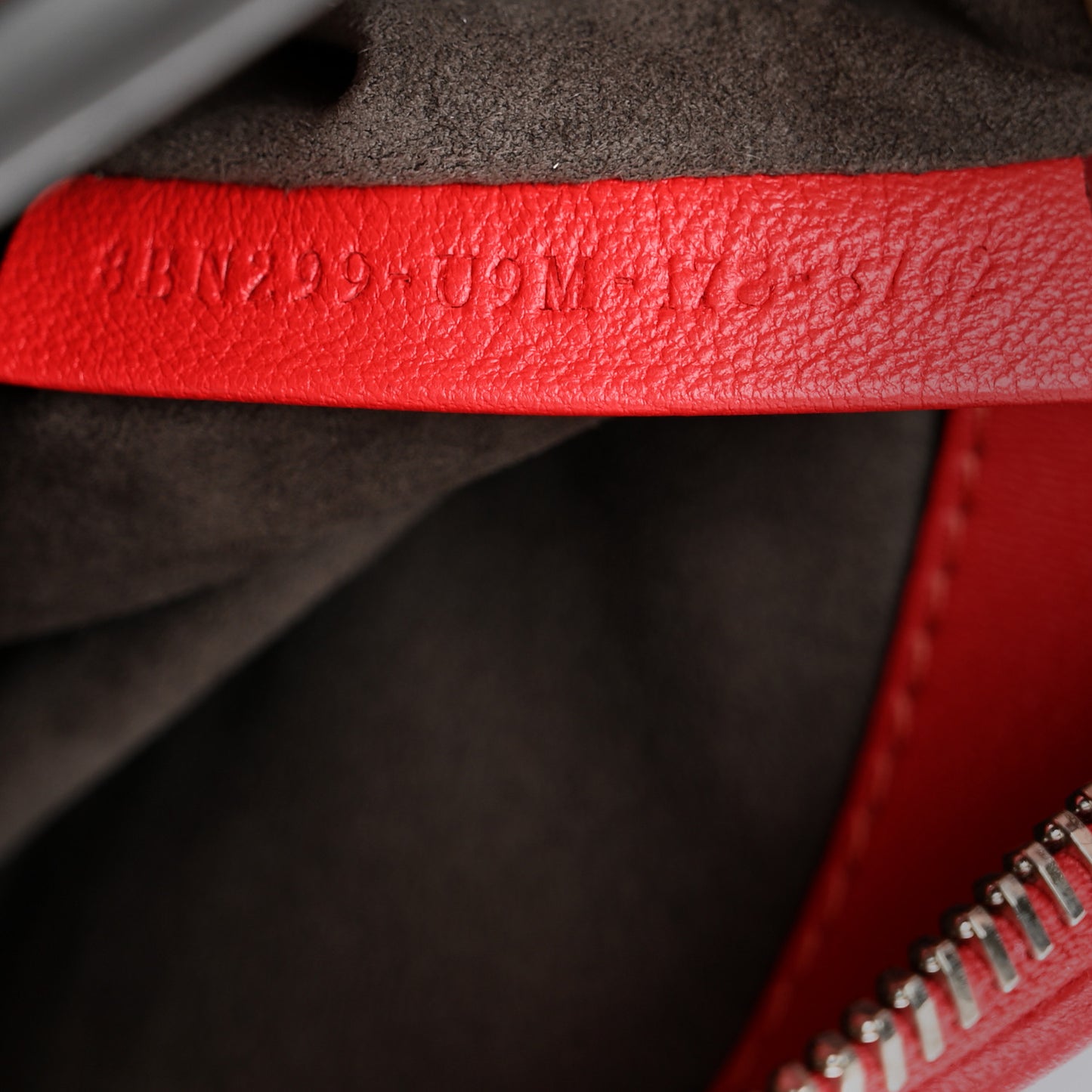 Shiny Nappa Trapuntata Small DotCom Click Chain Satchel Rojo