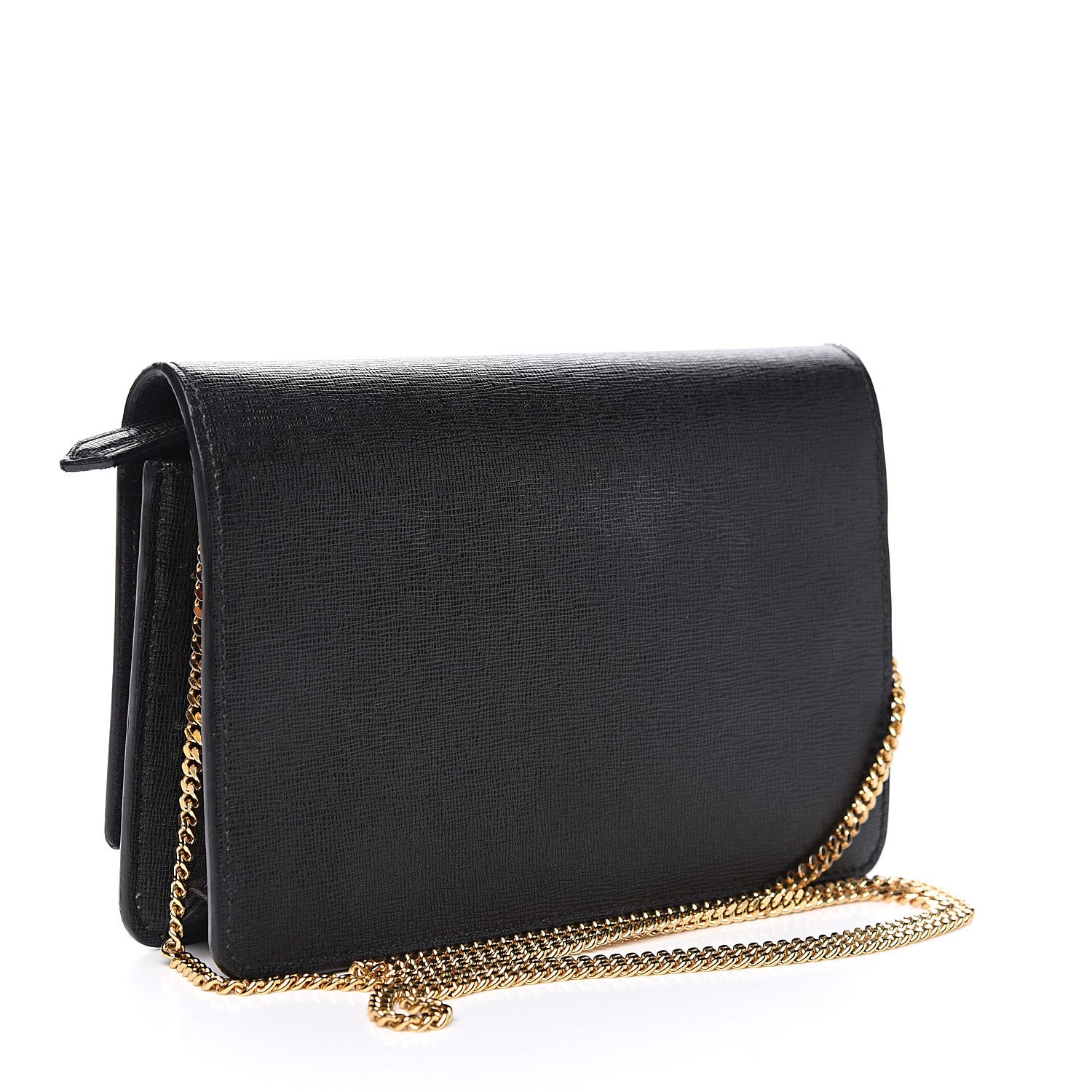 Fendi Vitello Elite Studded Tube Wallet on Chain Black 2 of 11