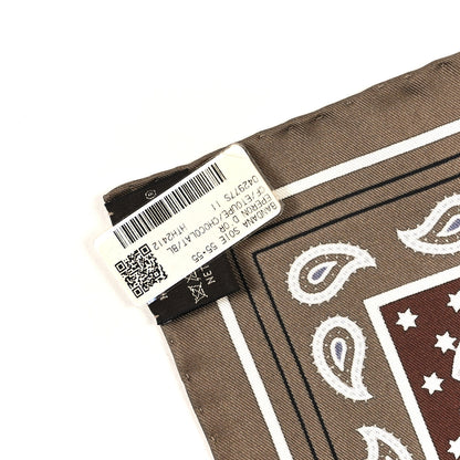 Hermes Silk Eperon D'Or Bandana Shawl 55 Etoupe Chocolate 3 of 4