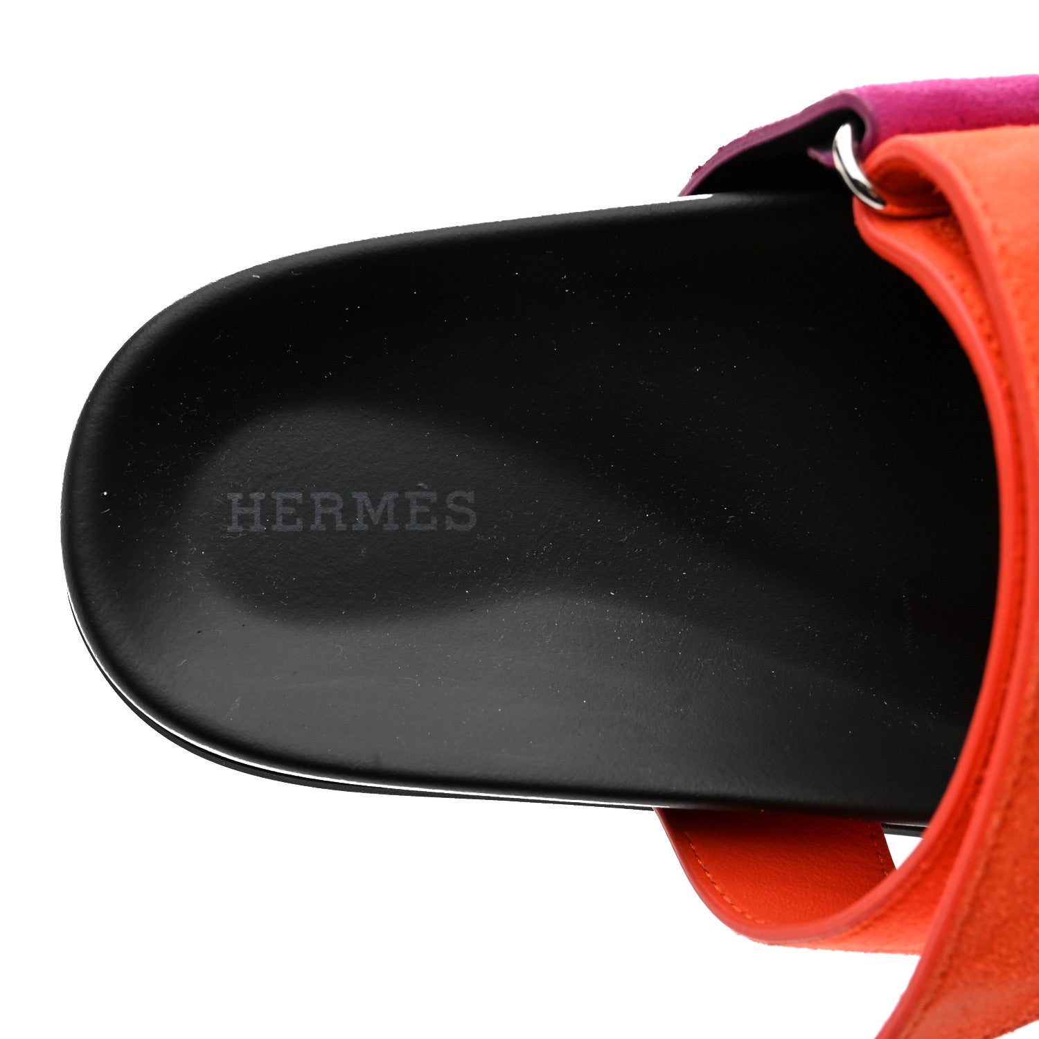 Hermes Suede Goatskin Womens Chypre Sandals 40.5 Rose Chapas Orange Synthetique 6 of 10