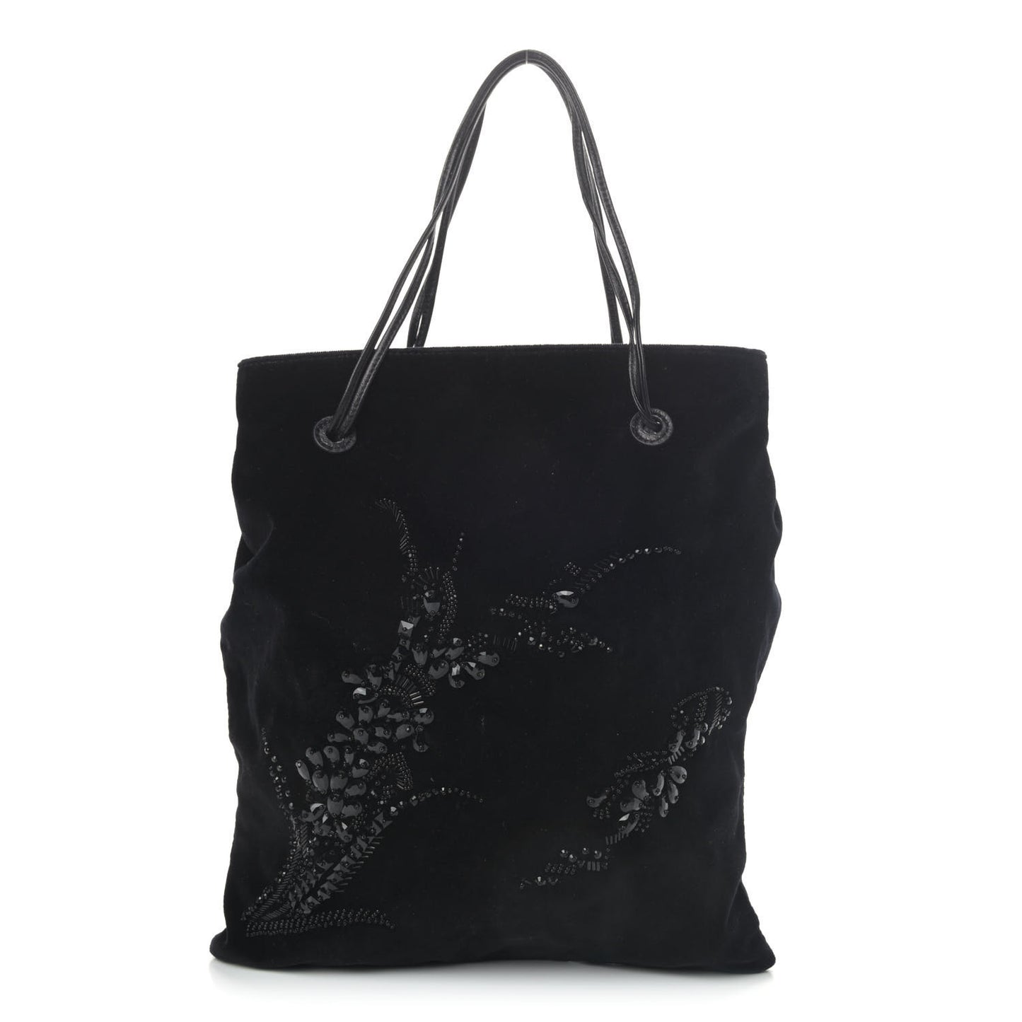 Velluto Embroidered Pouch Black