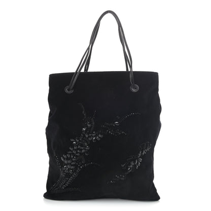 Prada Velluto Embroidered Pouch Black 1 of 4