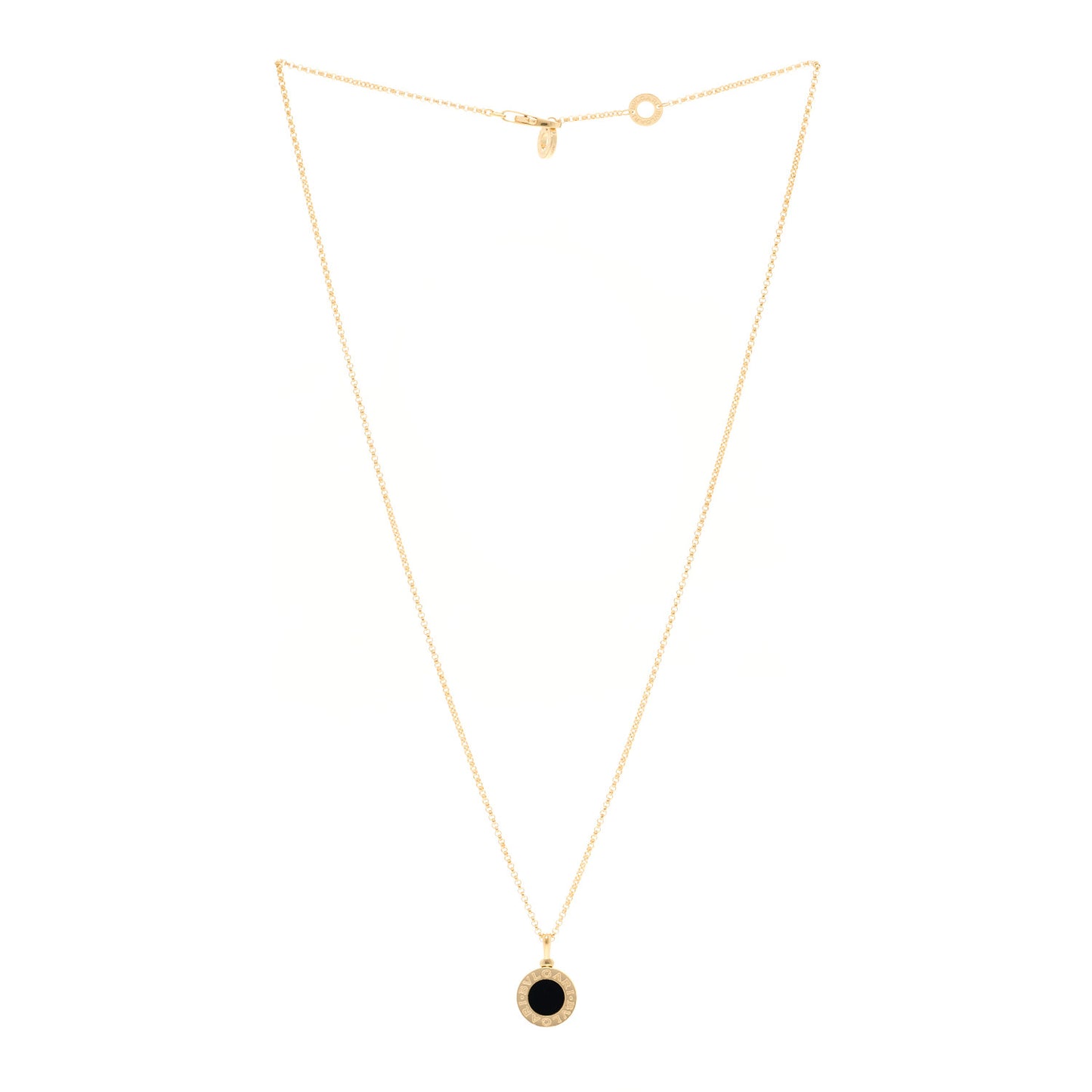 18K Yellow Gold Black Onyx BVLGARI BVLGARI Pendant Necklace