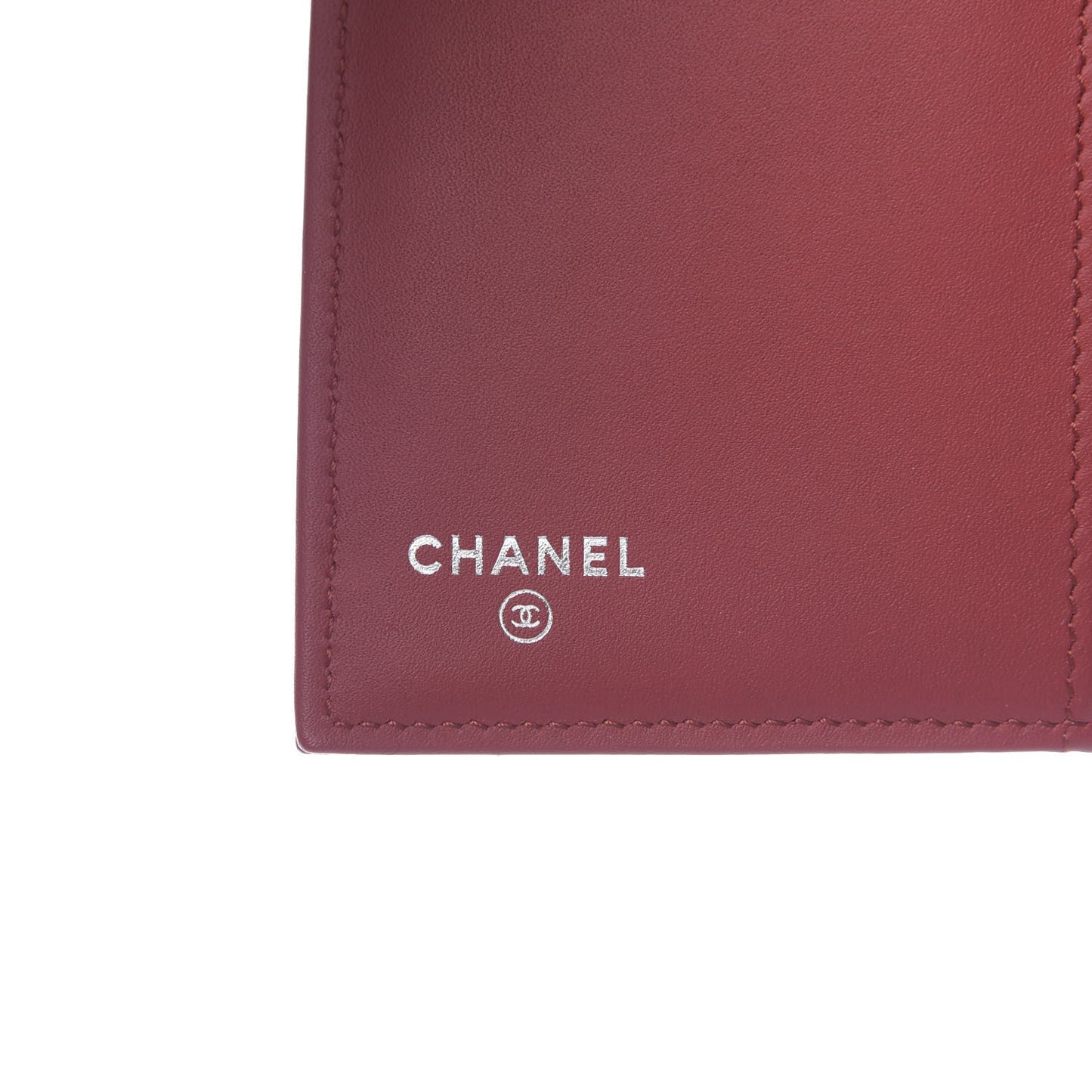 Caviar Quilted Long Flap Wallet Dark Red