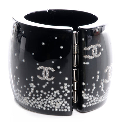 Chanel Resin Pearl CC Cuff Black 3 of 8