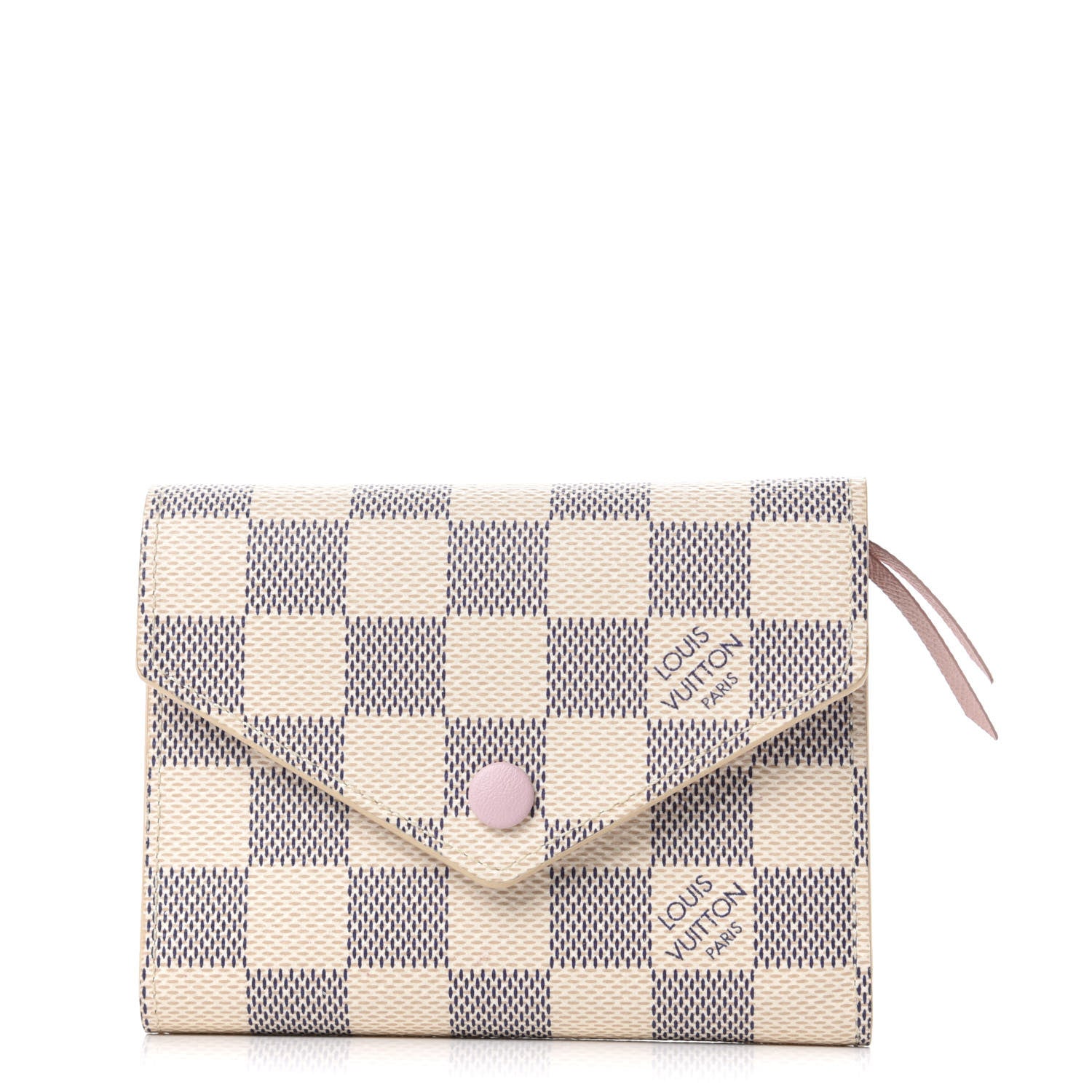 Louis Vuitton Damier Azur Victorine Wallet Rose Ballerine 1 of 8