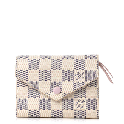 Louis Vuitton Damier Azur Victorine Wallet Rose Ballerine 1 of 8