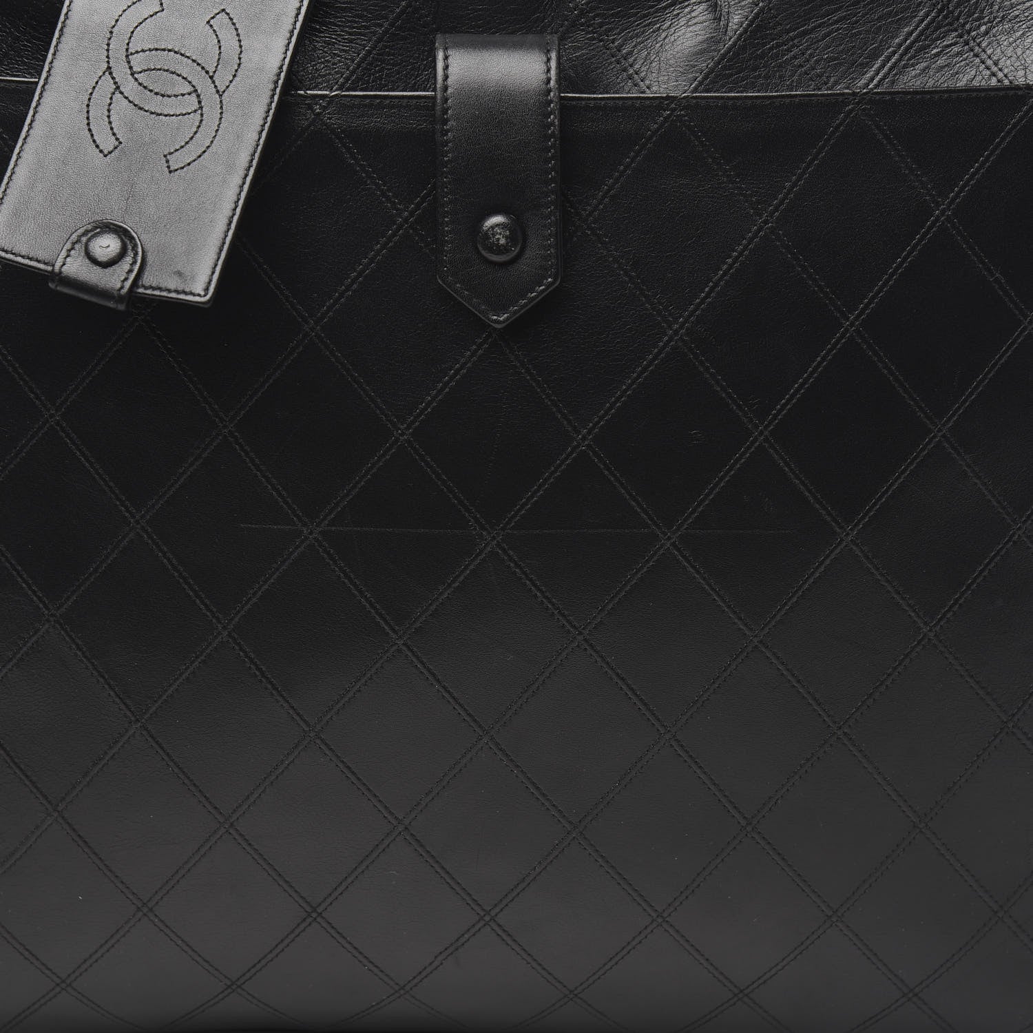 Chanel Lambskin Stitched Suitcase Travel Bag Black 14 of 16