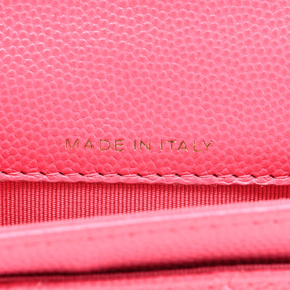 Chanel Caviar Quilted Flap Card Holder Wallet Pink 7 of 9