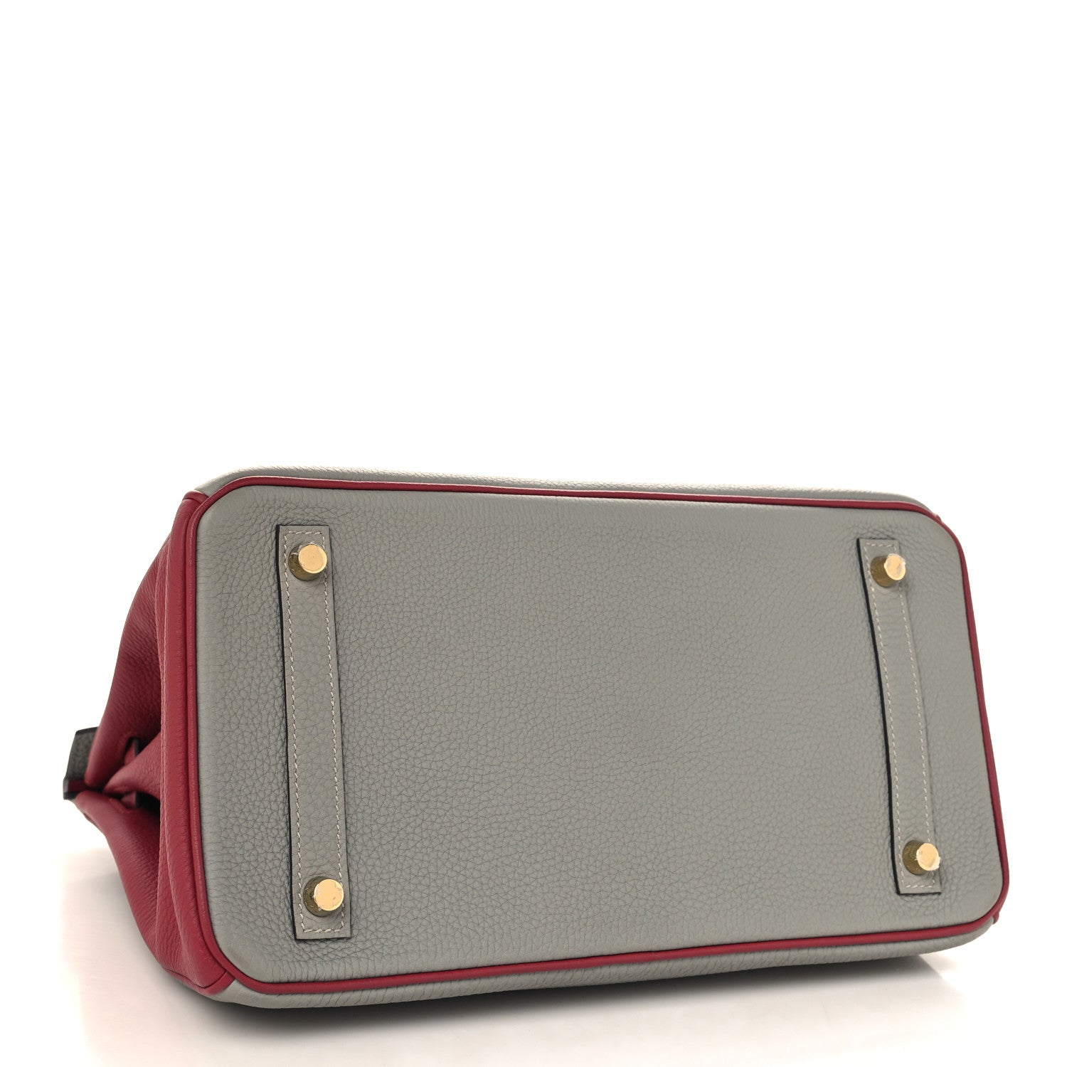 Hermes Togo Birkin 30 Gris Mouette Rouge Grenat 4 of 13