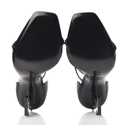 Saint Laurent Satin Crystal Opyum Sandals 39 Black 5 of 9