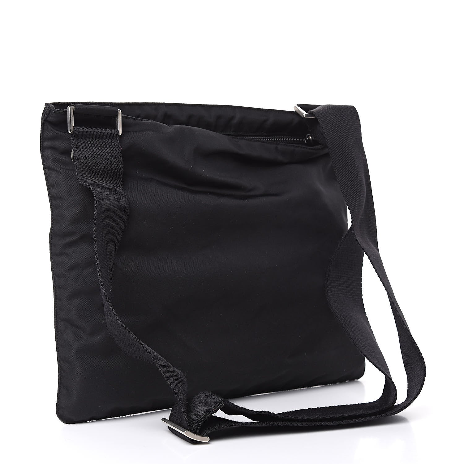 Prada Nylon Flat Messenger Bag Black 3 of 9