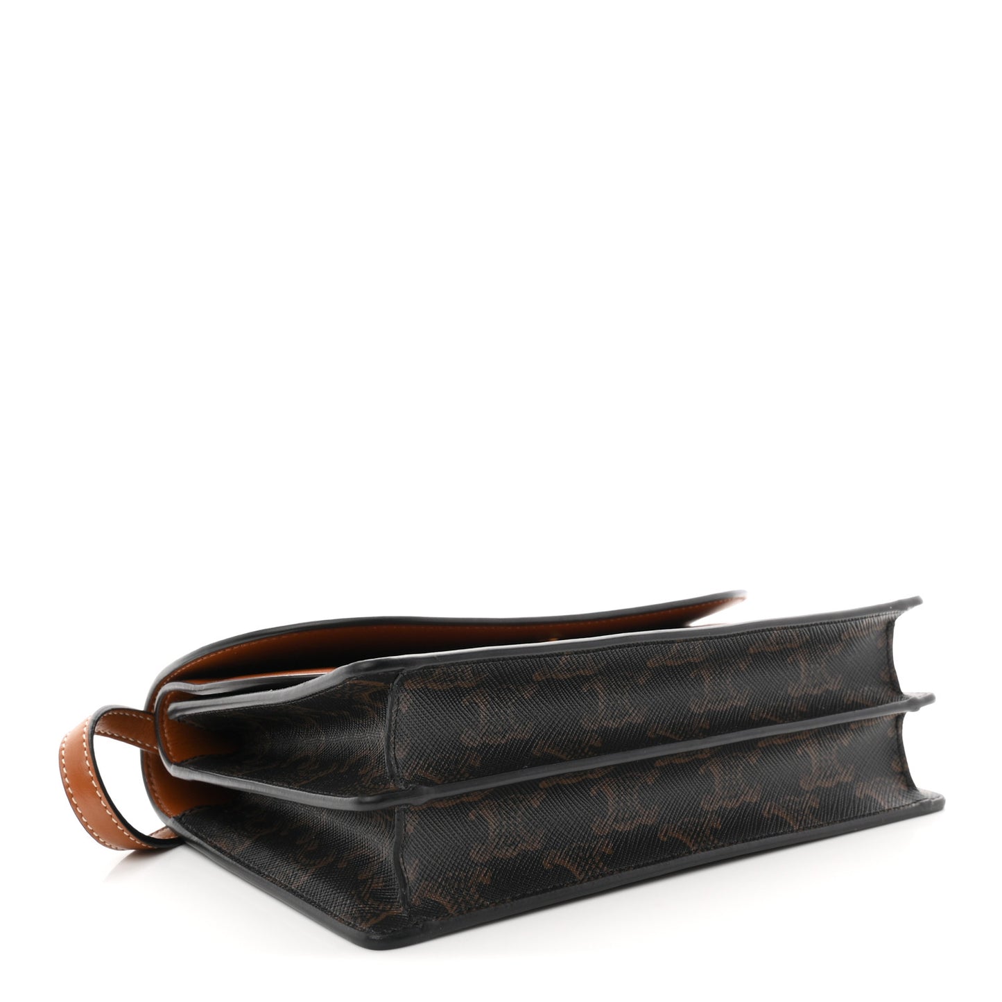 Triomphe Canvas Lambskin Wallet On Strap Tan
