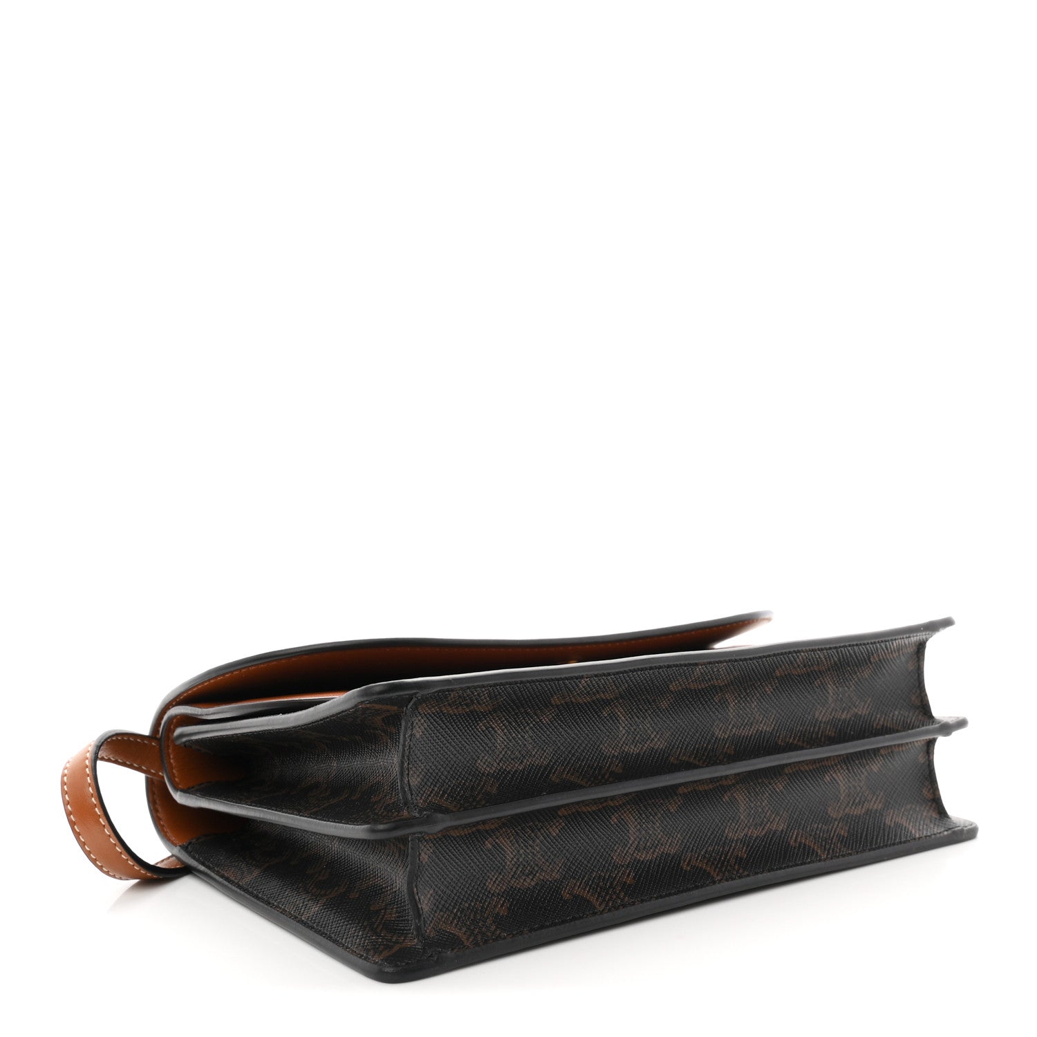Celine Triomphe Canvas Lambskin Wallet On Strap Tan 4 of 11