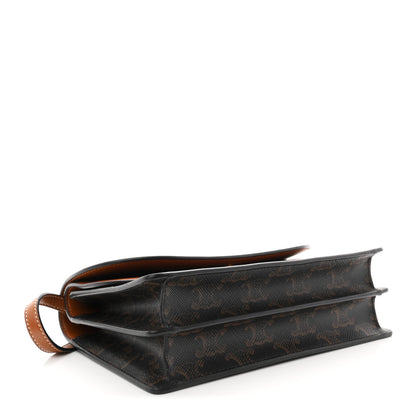 Celine Triomphe Canvas Lambskin Wallet On Strap Tan 4 of 11