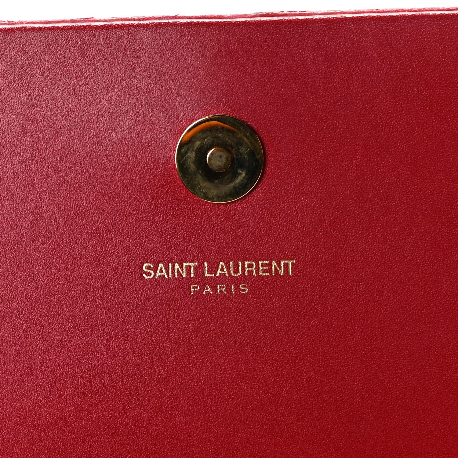 Saint Laurent Calfskin Classic Monogram Tassel Clutch Red 6 of 11