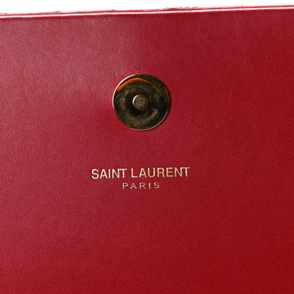 Saint Laurent Calfskin Classic Monogram Tassel Clutch Red 6 of 11