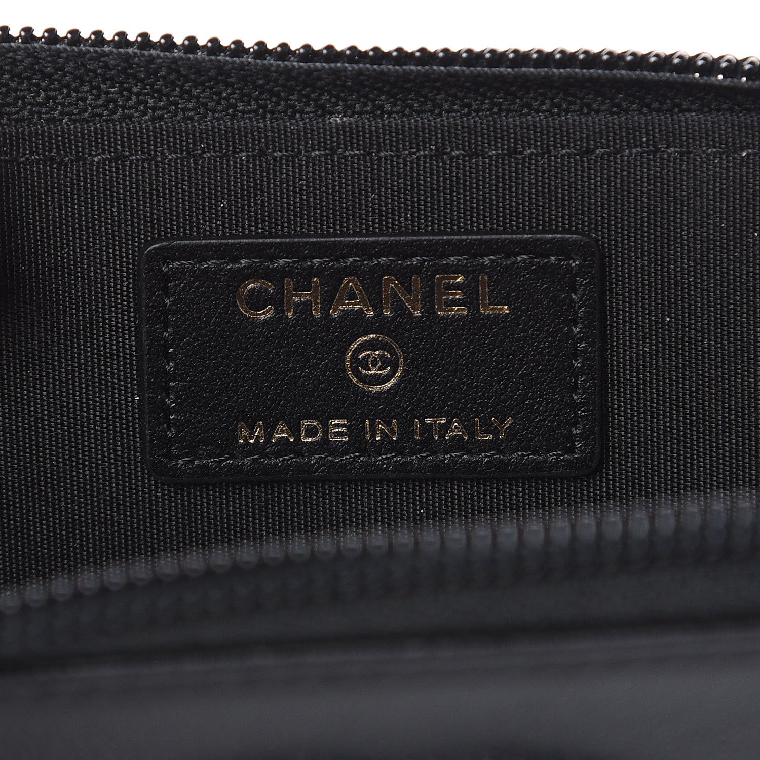 Chanel Calfskin Chain Embossed CC Key Holder Case Black 6 of 8