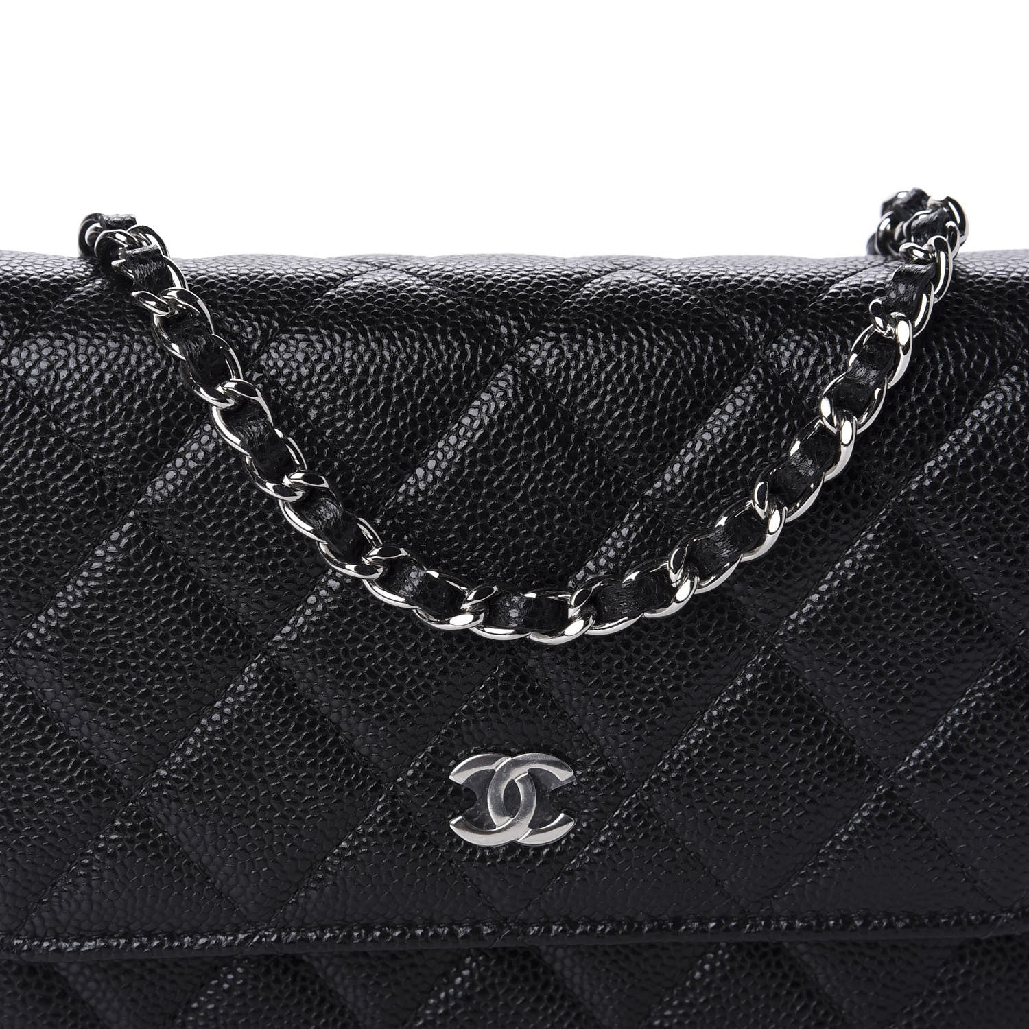 Chanel Caviar Quilted Mini Wallet On Chain WOC Black 10 of 11