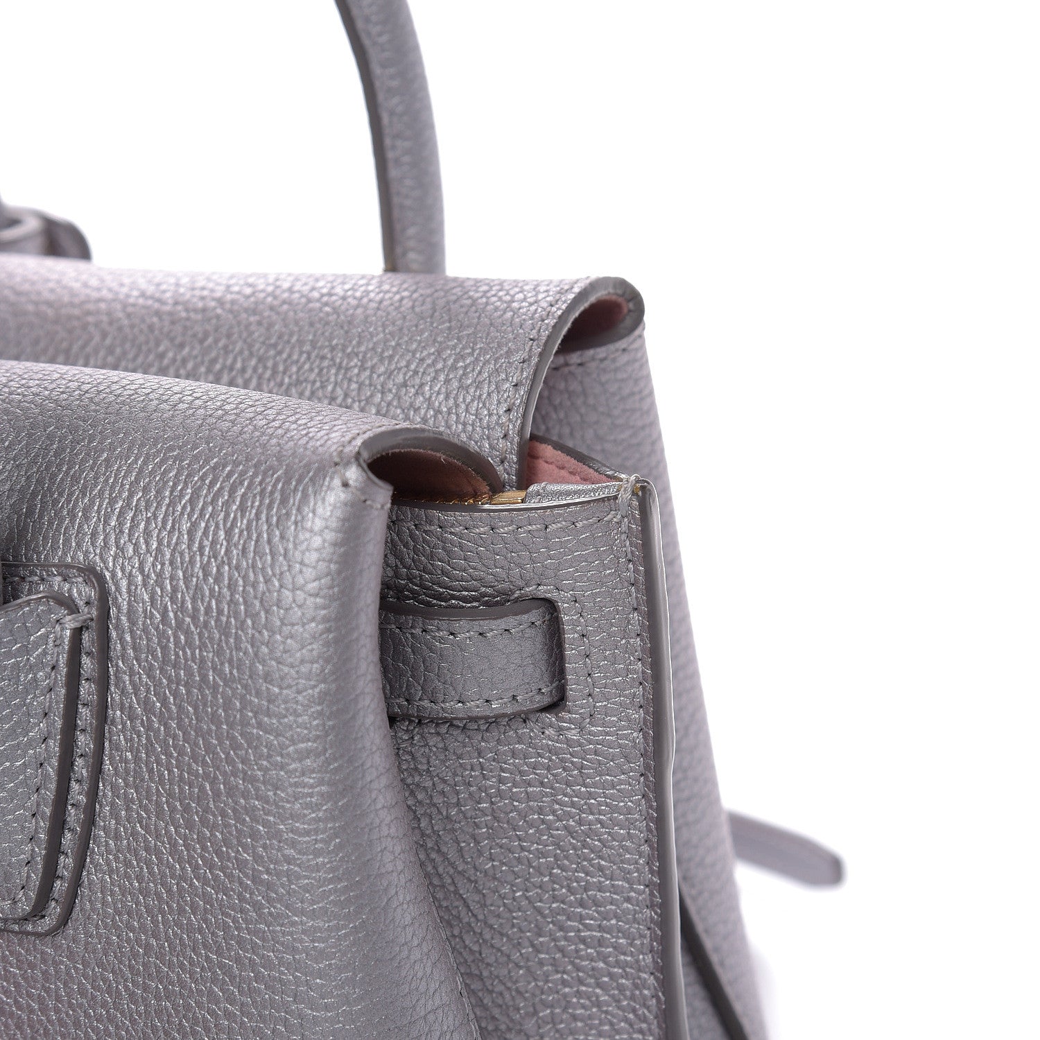 MCM Metallic Grained Calfskin Mini Milla Tote Spike Silver 13 of 13