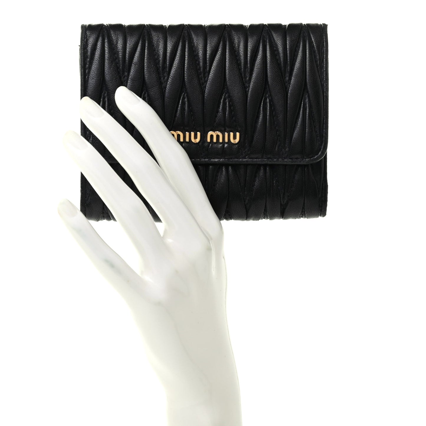Nappa Matelasse Lux Flap Wallet Black