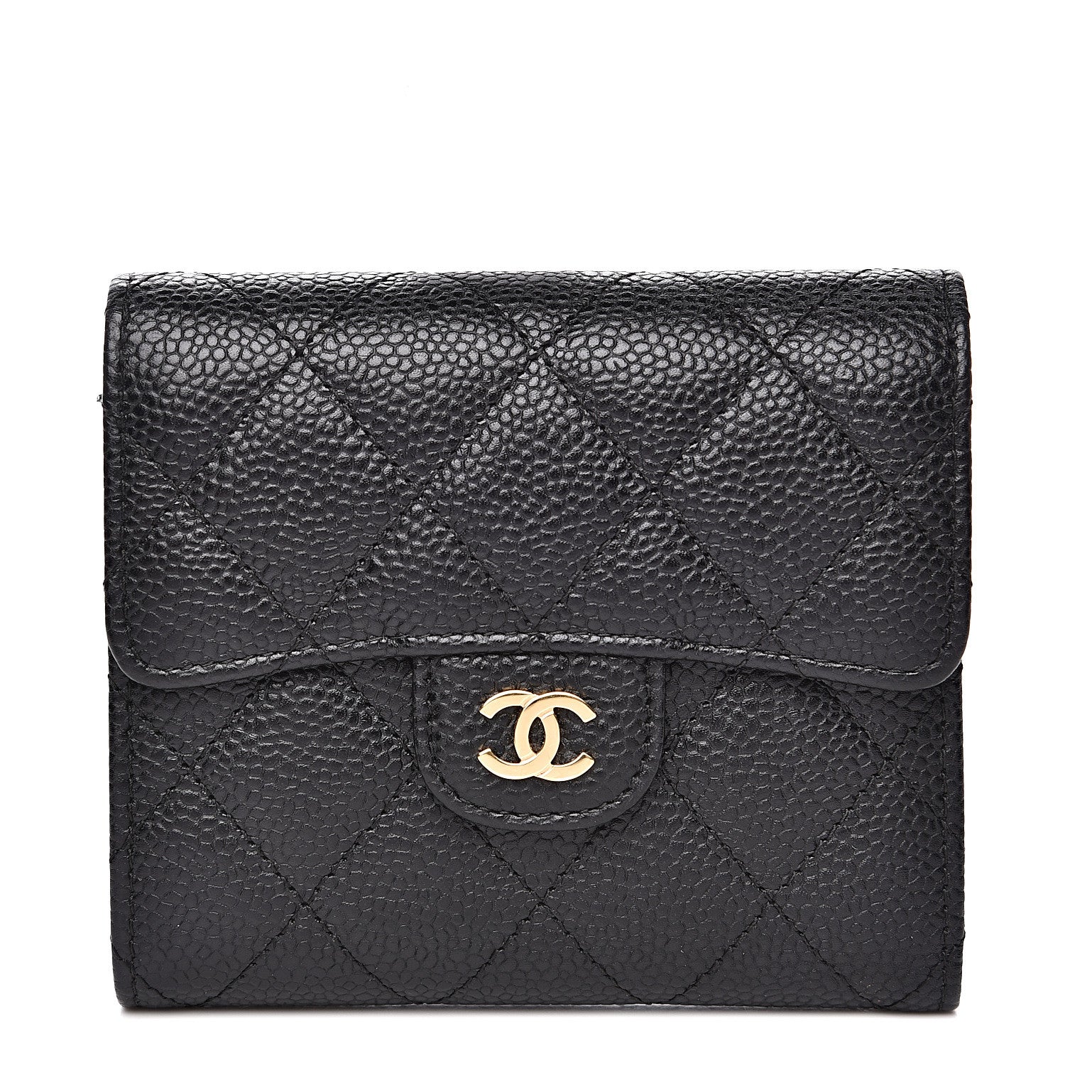 Chanel Caviar Quilted Compact Flap Wallet Black 1 of 10