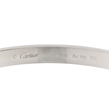 Cartier 18K White Gold LOVE Bracelet 17 3 of 5