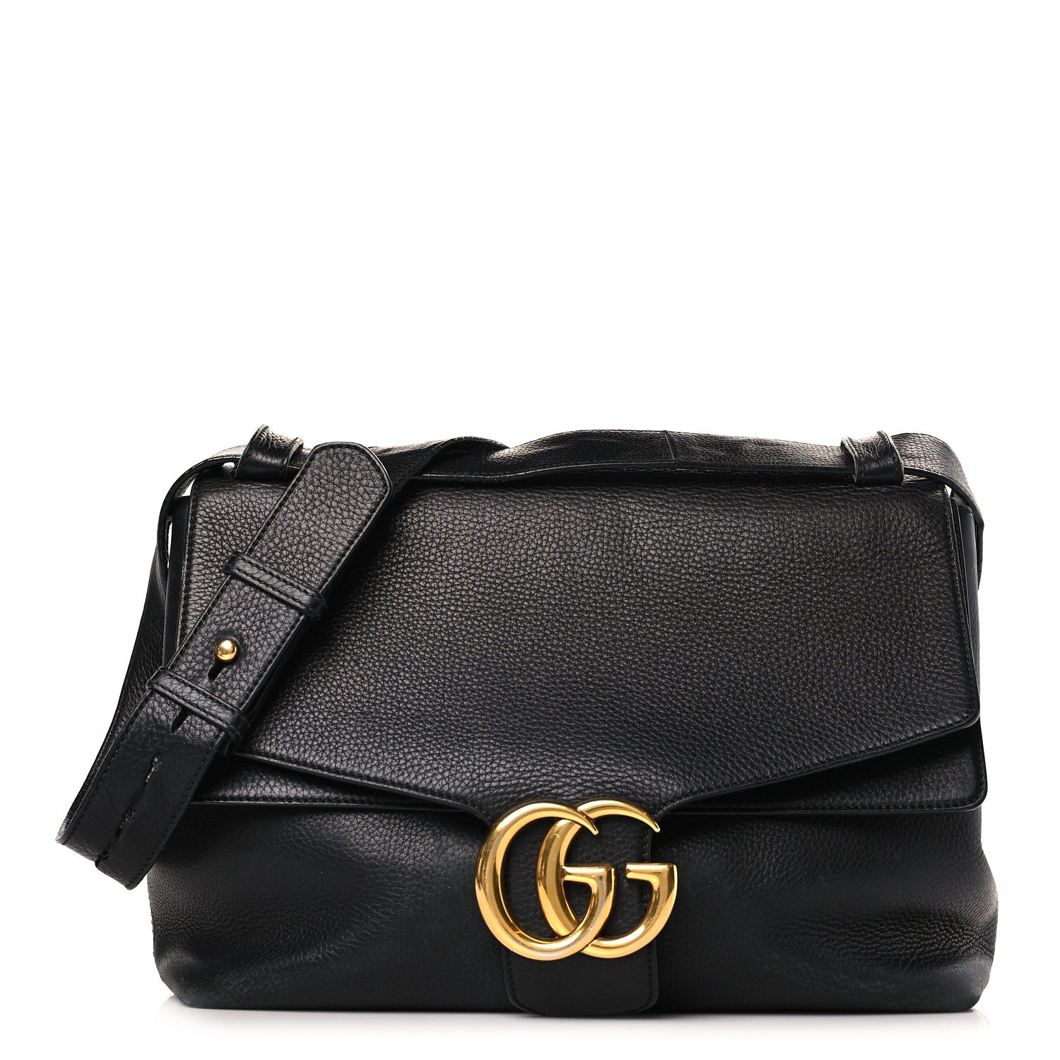Gucci Calfskin Large GG Marmont Shoulder Bag Black 1 of 12