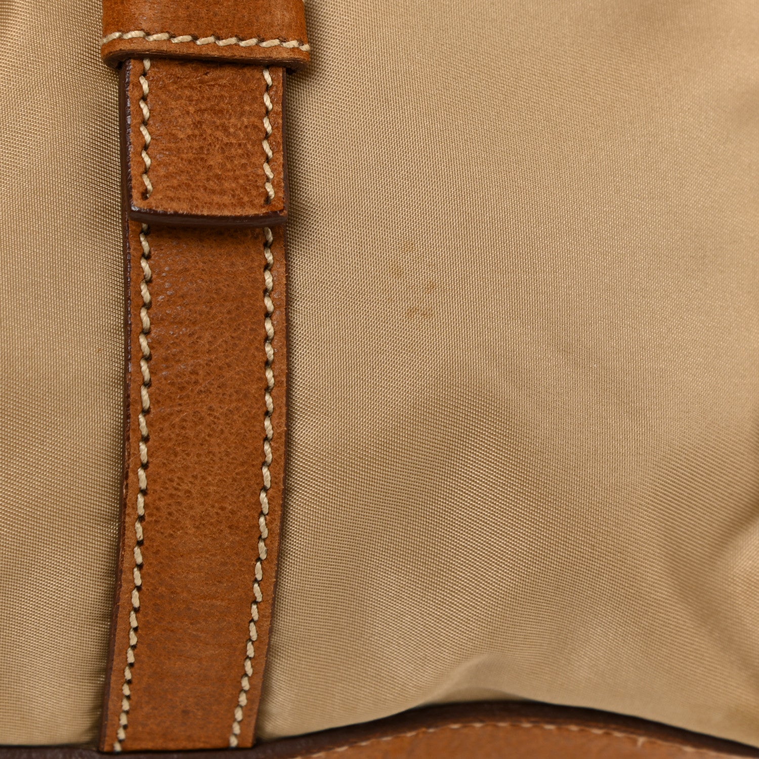 Prada Tessuto Nylon Vitello Foldover Pushlock Satchel Beige 21 of 28