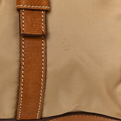 Prada Tessuto Nylon Vitello Foldover Pushlock Satchel Beige 21 of 28