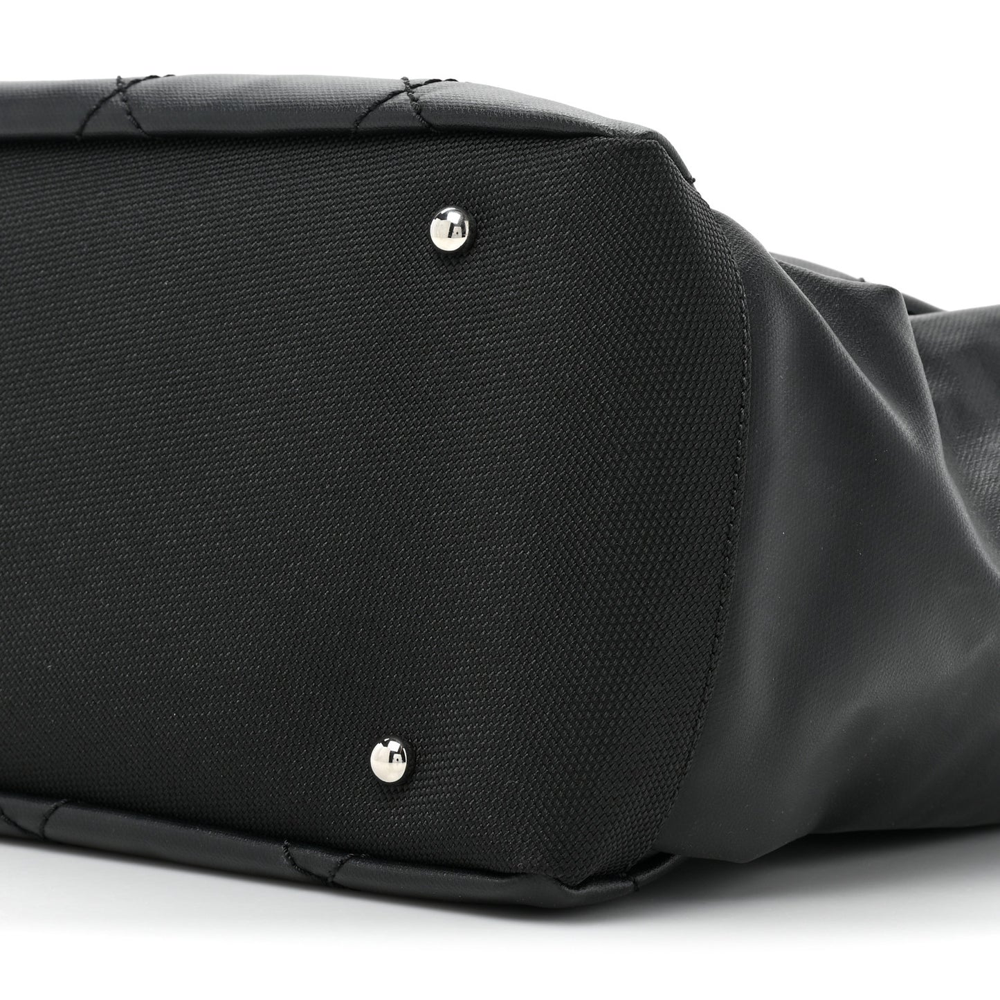 Coated Canvas Quilted Large Paris Biarritz Tote Black