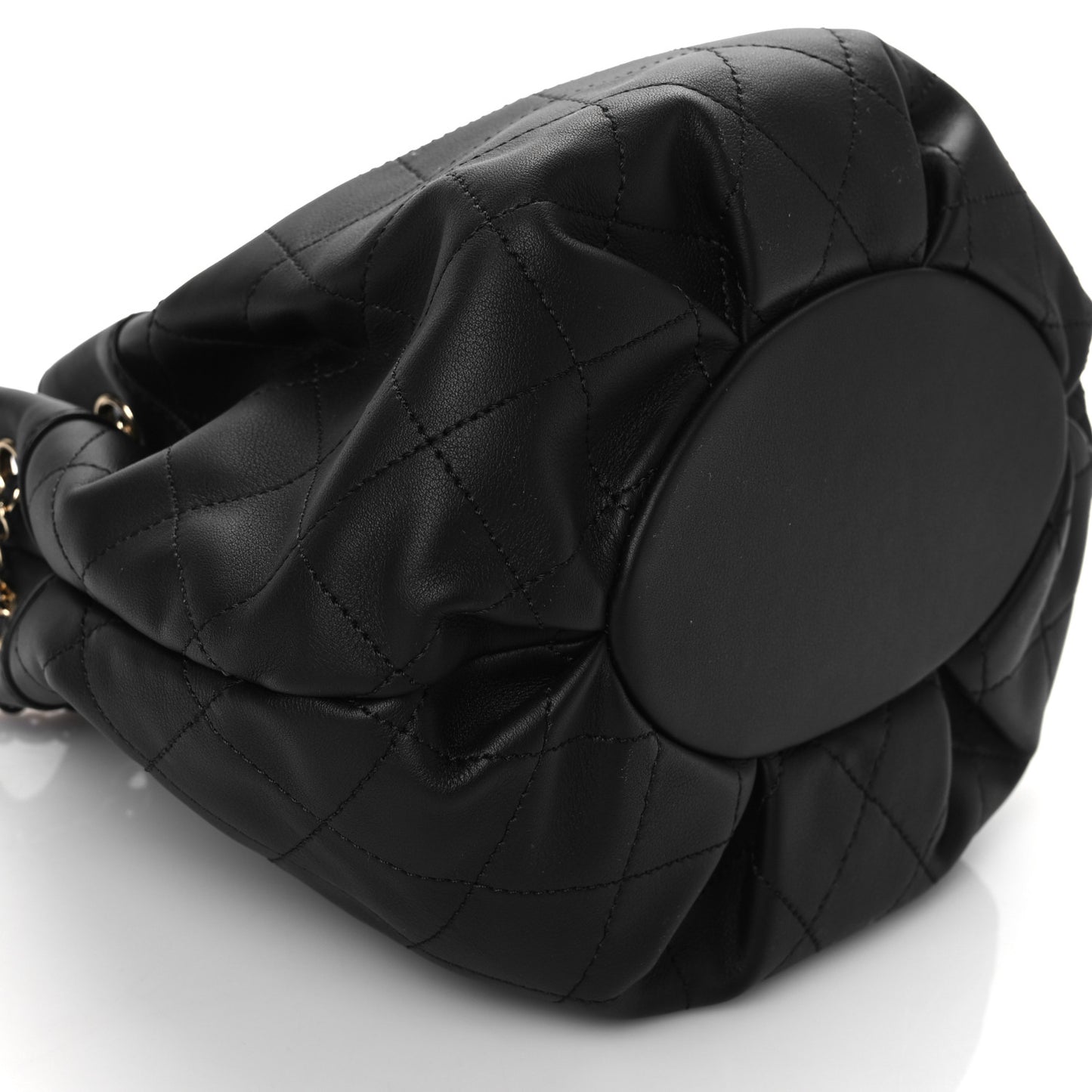Calfskin Mini Drawstring CC Bag Black