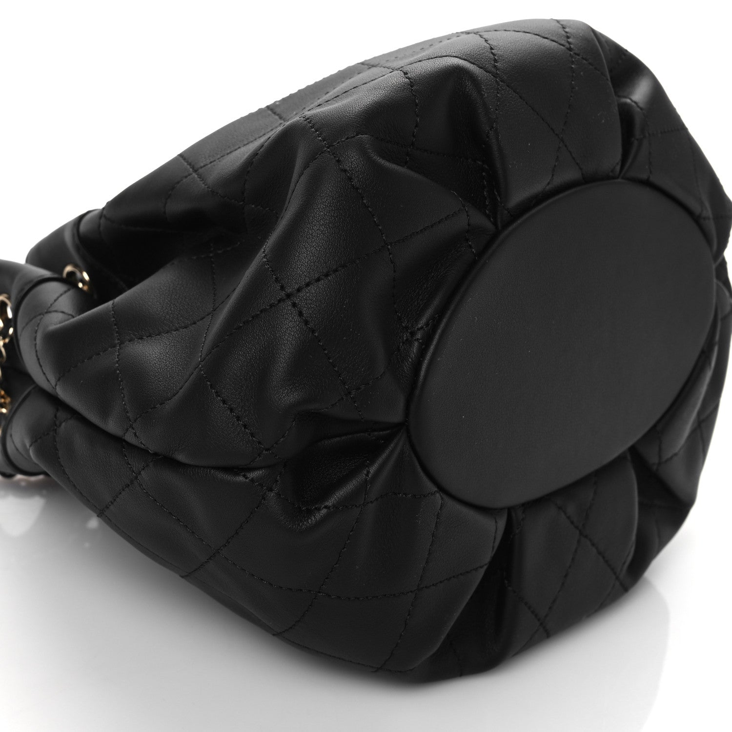 Chanel Calfskin Mini Drawstring CC Bag Black 9 of 10