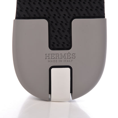 Hermes Knit Goatskin Mens Addict Sneakers 45 White Gris 6 of 7