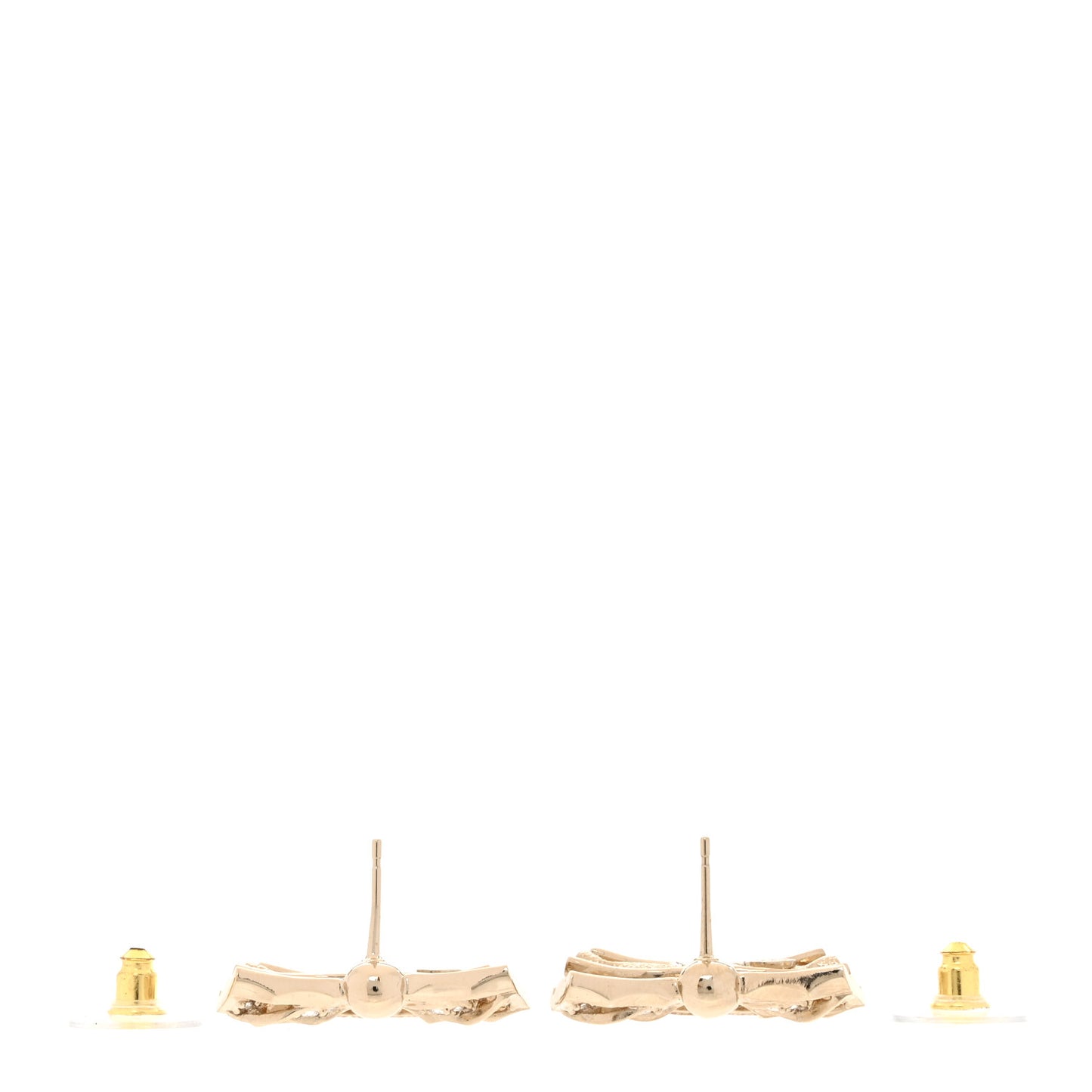 Crystal CC Bow Drop Earrings Gold