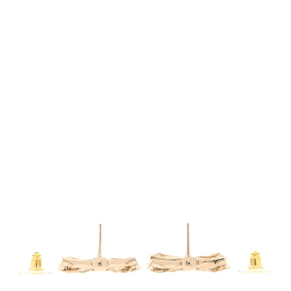 Chanel Crystal CC Bow Drop Earrings Gold 3 of 5