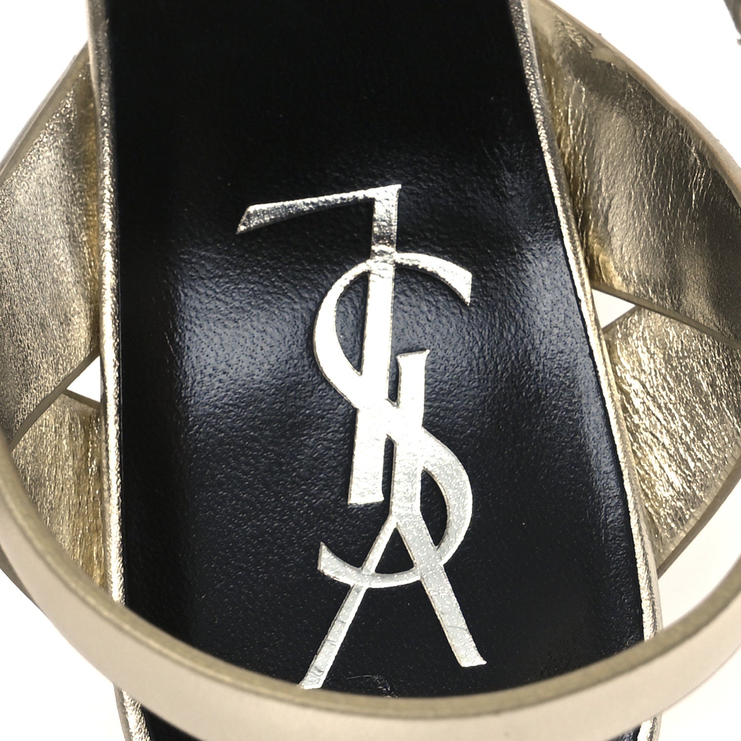 Metallic Nappa Tribute 75 Platform Sandals 36 Platino