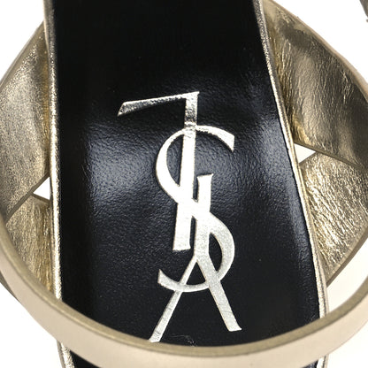 Saint Laurent Metallic Nappa Tribute 75 Platform Sandals 36 Platino 7 of 10