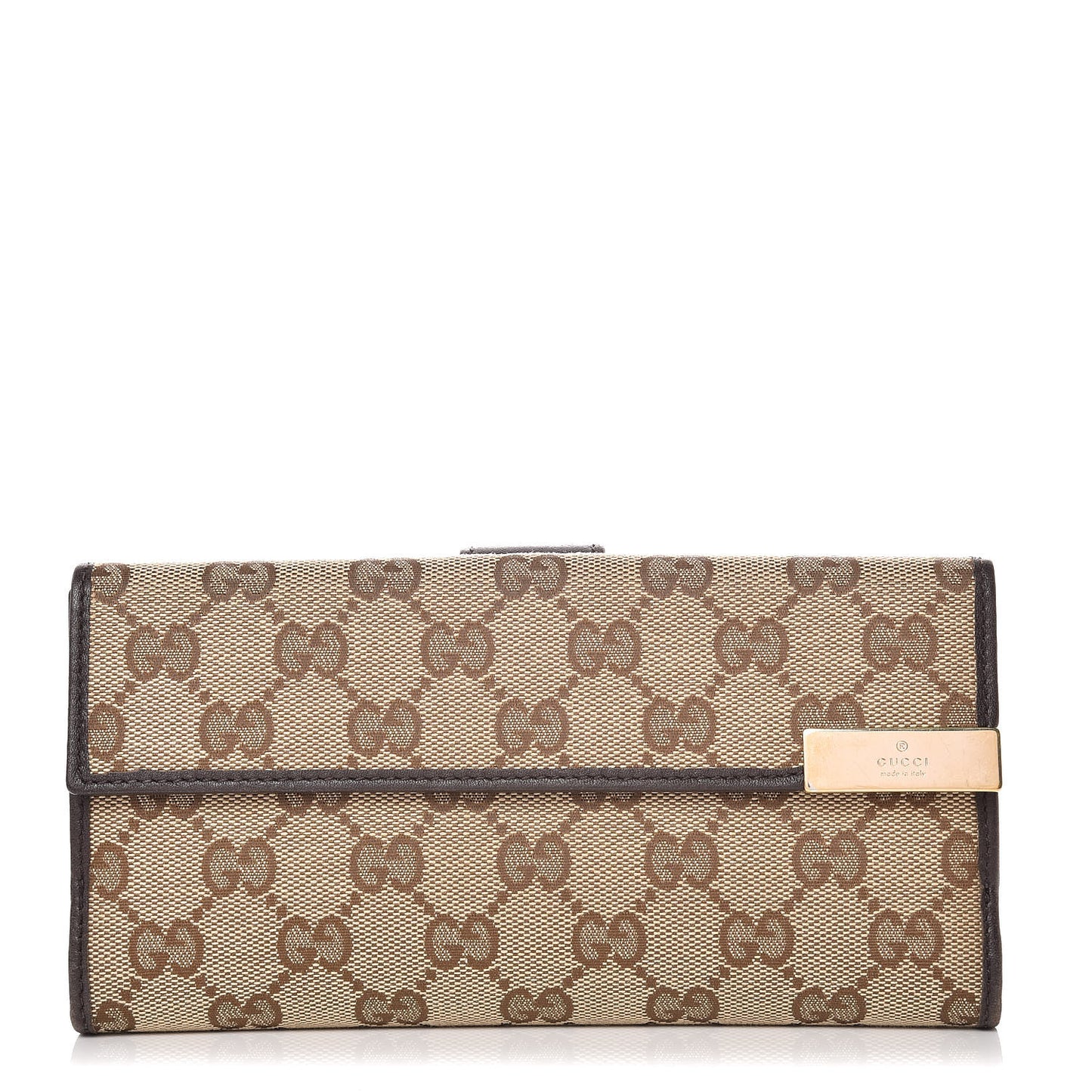 Monogram Margaux Calfskin Dice Continental Wallet Beige Ebony Dark Brown