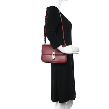 Saint Laurent Box Calfskin Le Carre Satchel Opyum Red 2 of 17