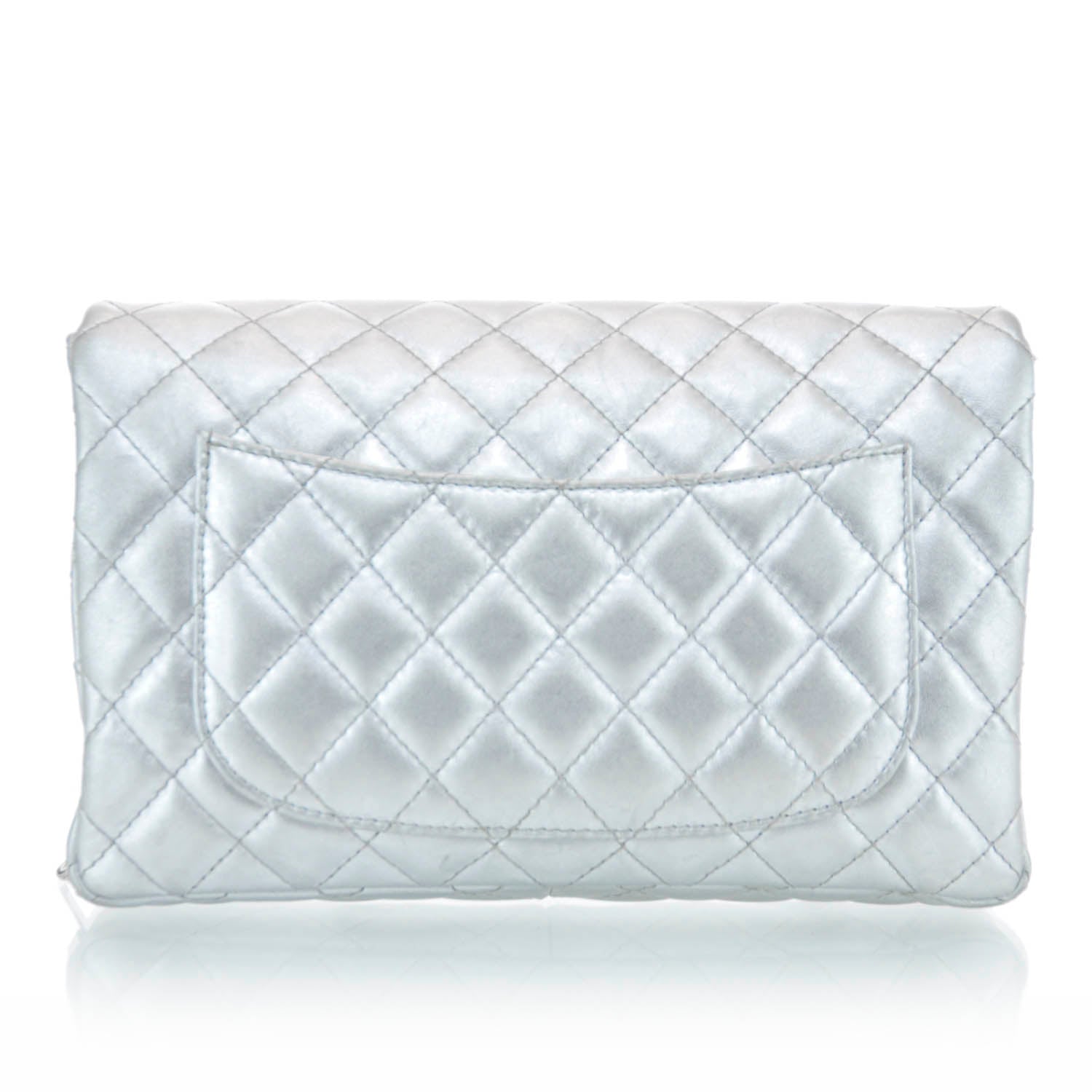 Chanel Lambskin Reissue 2.55 Clutch Silver 3 of 9